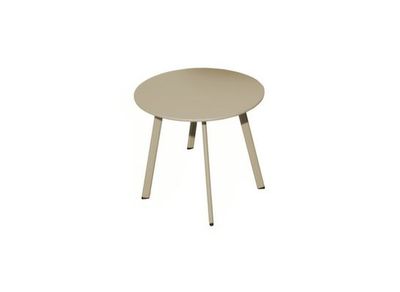 Table basse de jardin MASSAI acier crème ø 60 cm, Livraison à domicile incluse - PROLOISIRS