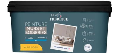 Peinture mur et boiserie Jaune Indien mat 2,5 L - LA FABRIQUE