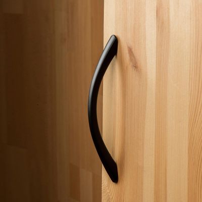 Poignée de meuble arc aluminium noir mat entraxe 128 mm REI