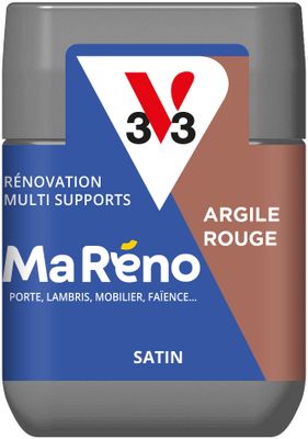 Peinture de rénovation multi- V33supports MaRéno argile rouge finition satinée 75 mL - V33