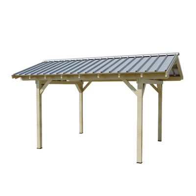 Carport double pente bois massif naturel 17.85 m²  - HABRITA
