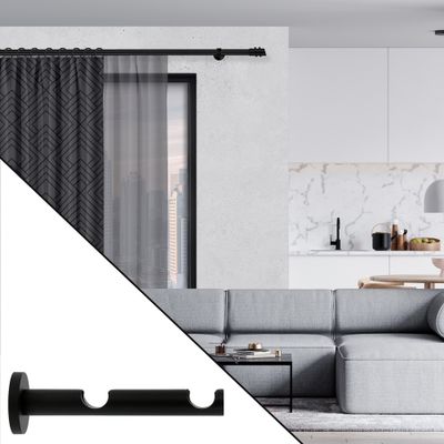 Support ouvert double en métal diam 20 mm Finition Noir mat - MOBOIS