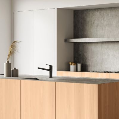 Robinet de cuisine bas noir Rapidfix Sokar - EDOUARD ROUSSEAU
