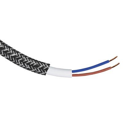 Câble électrique tissu gris chiné 3m - TIBELEC