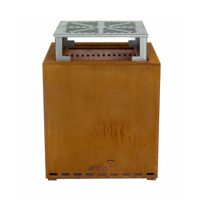Brasero de cuisson sans fumée Z1 corten avec grille acier ARTISS