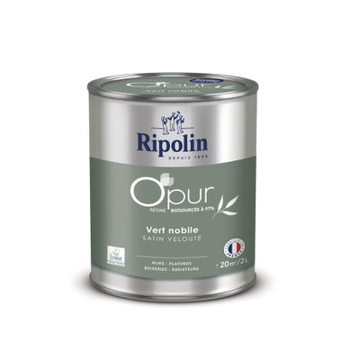 Peinture O'PUR Satin VERT NOBILE 2 L - RIPOLIN