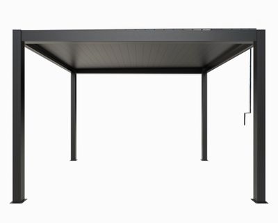 Pergola bioclimatique aluminium PER4030BI gris 11,9 m², Livraison à domicile incluse - HABRITA