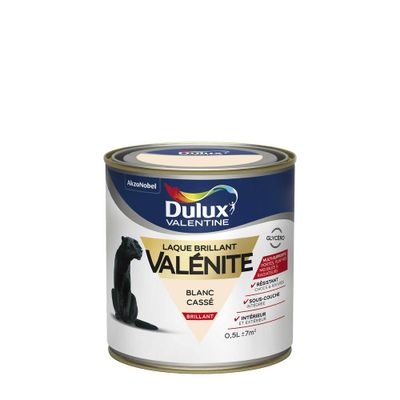 Peinture Laque Valénite blanc cassé brillant 0,5 L - DULUX VALENTINE
