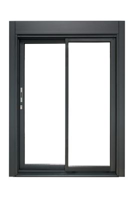 Baie vitrée coulissante pré-montée grise et blanche 2 vantaux 2 rails avec volet roulant filaire l.2400 x H.2150 mm CLOSY