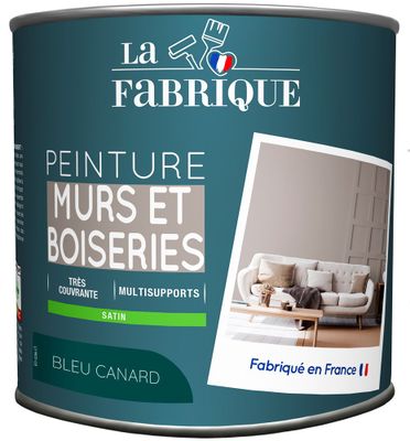 Peinture mur et boiserie Bleu Canard satin 0,5 L - LA FABRIQUE