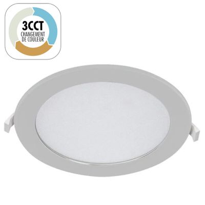 Grand spot LED encastrable extra-plat Ø220mm Blanc - Saturn ARLUX