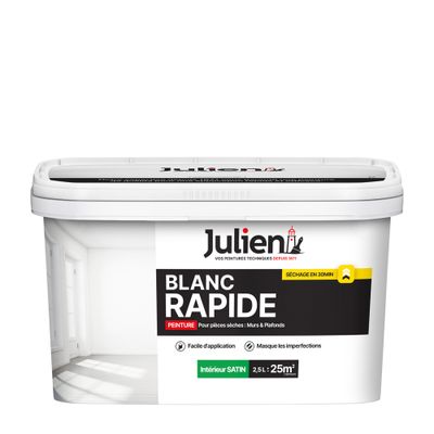 Peinture acrylique Rapide blanc satin 2,5 L - JULIEN