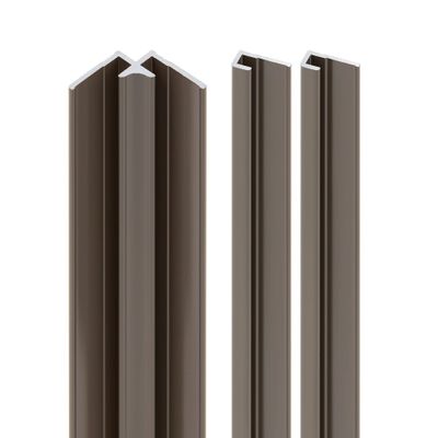 Profilés d'angle taupe 2x finitions 1x angle intérieur pour panneaux muraux 210 cm - SCHULTE