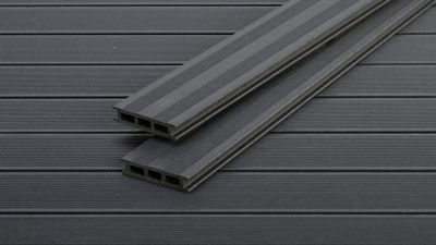 Lame terrasse composite gris granite - 28 x 128 x 3150 mm - HENRY TIMBER