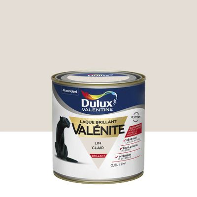 Peinture Laque Valénite Lin Clair brillant 0,5 L - DULUX VALENTINE