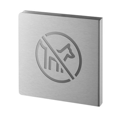 Plaque signalétique Interdit au chien 120 x 120 mm inox brossé THIRARD