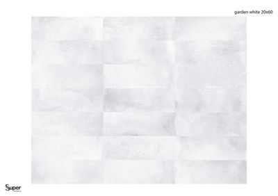 Faïence blanche murale intérieur effet béton blanc GARDEN ép 8,3 mm 20 x 60 cm paquet de 1,44 m² SUPER CERAMICA