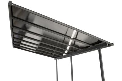 Toit terrasse en aluminium et en polycarbonate anthracite TT 3042 AL 12,83 m², Livraison à domicile incluse - HABRITA