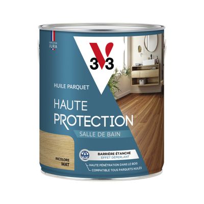Huile parquet Haute Protection salle de bain incolore mat 2,5 L - V33