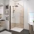 Paroi de douche à l'italienne 90x190 cm profilé noir verre sérigraphié galets 5 mm NewStyle - SCHULTE
