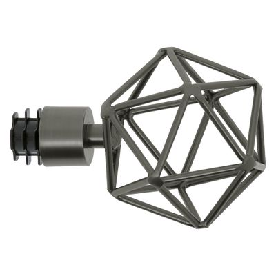 Embout déco géometrique en métal diam 28 mm Finition Gun foncé- MOBOIS