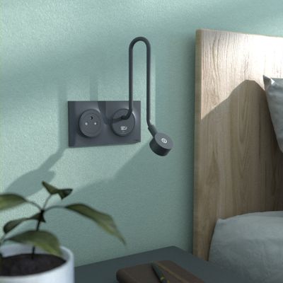 Plaque de finition 2 postes anthracite - Odace Styl SCHNEIDER ELECTRIC