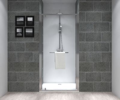 Porte de douche pivotante 100x195 cm profilé chrome verre transparent 6 mm Serenity - OCEA