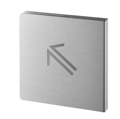 Plaque signalétique Fléche 45 haut gauche 120 x 120 mm inox brossé THIRARD