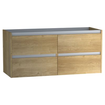 Caisson de salle de bains Thana 4 tiroirs 120 x 59 x 46 cm panneau de particules chêne naturel