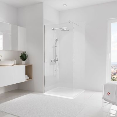 Panneaux muraux de douche 100+100x210 cm blanc structuré DécoDesign Décor - SCHULTE