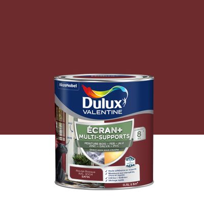 Peinture Ecran+ Multi-supports Satin Rouge Basque  0,5 L - DULUX VALENTINE