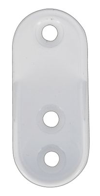 Support mural ovale pour barre de penderie métal 30 x 15 mm Finition blanc par 2 MOBOIS
