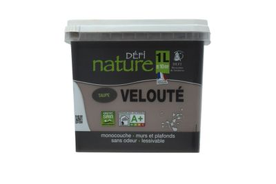 Peinture naturelle murale Taupe velours 1 L - DEFI NATURE