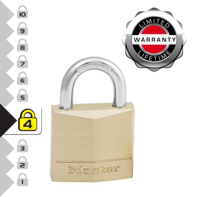 Cadenas à clés largeur 40 mm en laiton s'entrouvrant par 4 MASTER LOCK