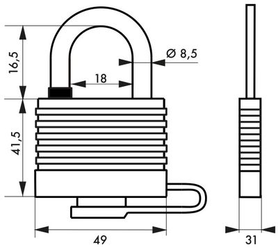 Cadenas à clé Bumper largeur 45 mm THIRARD