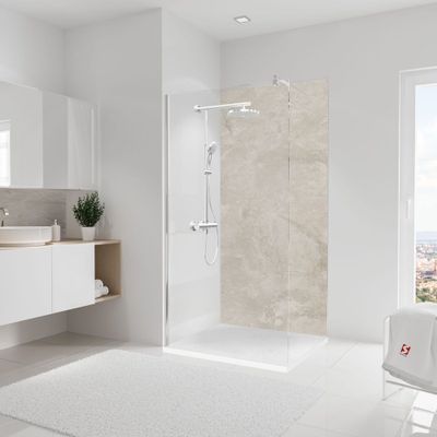 Panneau mural de douche 100x210 cm marbre greige DécoDesign Softtouch - SCHULTE