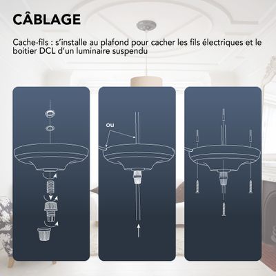 Rosace de luminaire céramique Ø 105 mm gris 1 sortie - TIBELEC