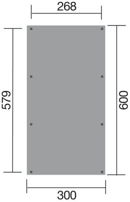 Carport simple -  606 - 310 x 120 cm - toit PVC Livraison gratuite domicile WEKA
