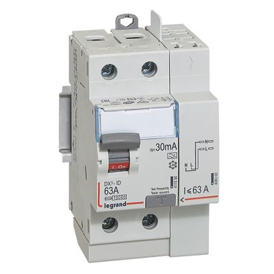 Interrupteur différentiel type A 63A 30mA 2 pôles bornes à vis/automatiques - DX3 LEGRAND
