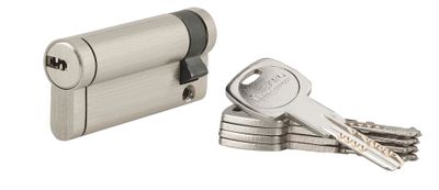 Demi-cylindre de serrure 60 x 10 mm Trafic 12 très haute sécurité nickelé 5 clés THIRARD