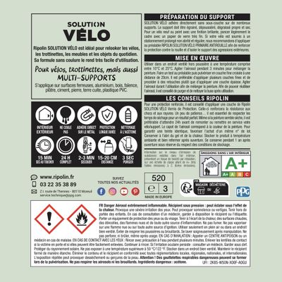 Aérosol de peinture multi-supports solution vélo vert vintage mat velouté 400 ml RIPOLIN