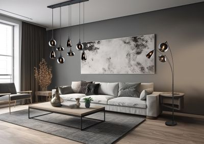 Lampadaire E14 Lumina noir et chromé 3x10W - TRIO