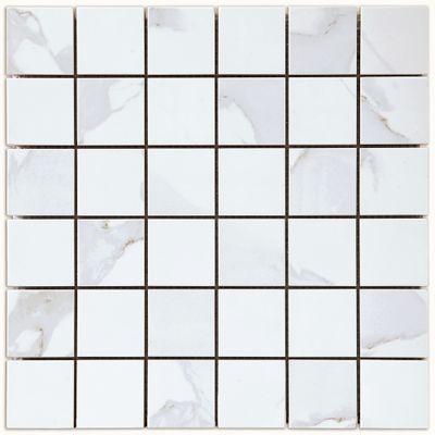 Mosaïque sol/mur intérieur effet marbre blanc CALACATTA 30 x 30 cm vendu à l'unité DISTRIMAT