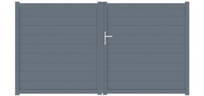 Portail battant aluminium BREZINS l.3,00 x H.1,60 m gris JARDIMAT