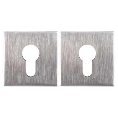 Rosaces de porte carrées à cylindre Mira aluminium nickel mat 50 x 50 mm ALPERTEC