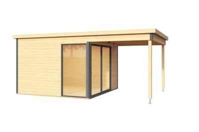 Abri de jardin en bois Domeo 2 8,48 m² + 5,80 m² LASITA MAJA Livraison à domicile incluse