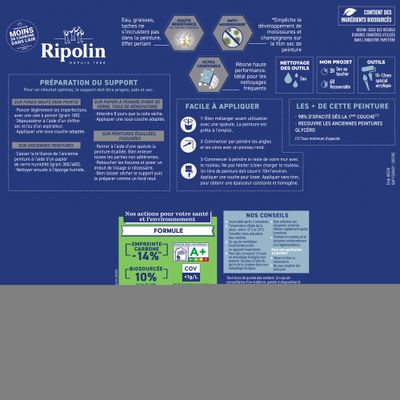 Peinture Cuisine & Bain Bleu Madura 2 L - RIPOLIN