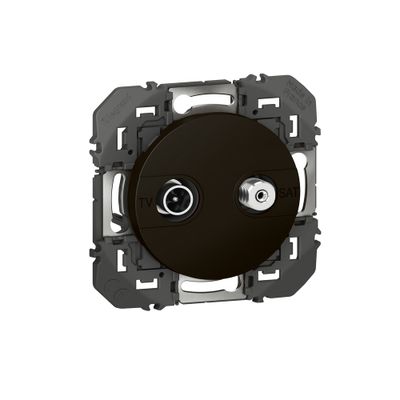 Prise TV et satellite étoile blindée encastrable Noir - Dooxie LEGRAND