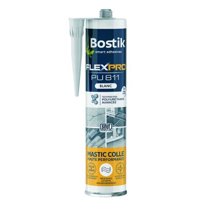 Mastic colle de fixation FLEXPRO PU811 blanc cartouche 300 ml - BOSTIK