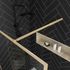Paroi de douche latérale fixe 80x200 cm profilé or verre transparent 6 mm Golden Edge - AURLANE